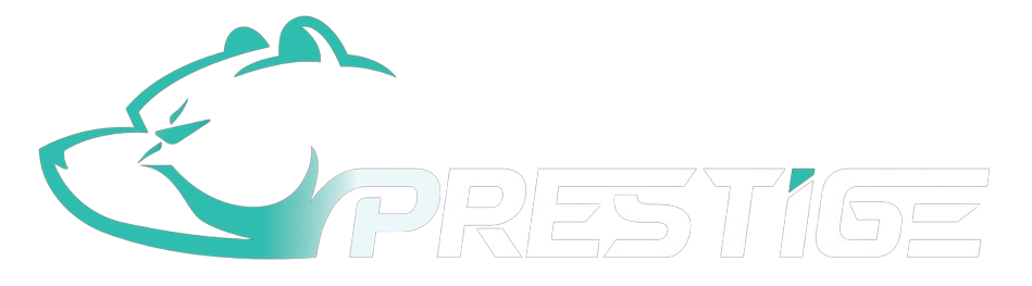 Prestige Fitness Malta logo on a dark transparent background.